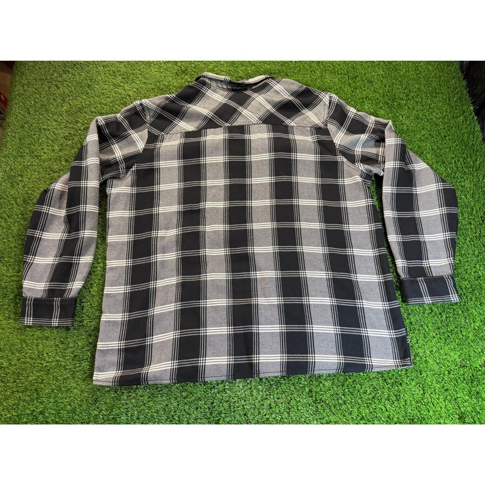Outdoor Research Plaid Flannel Shirt Mens XXL Black Gray Button Down Long Sleeve - Picture 2 of 4